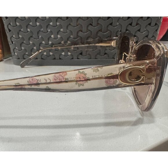 Coach Womens Floral Mini Vintage Rose Sunglasses CH 5773 54mm Square Brown Lens - Picture 5 of 5